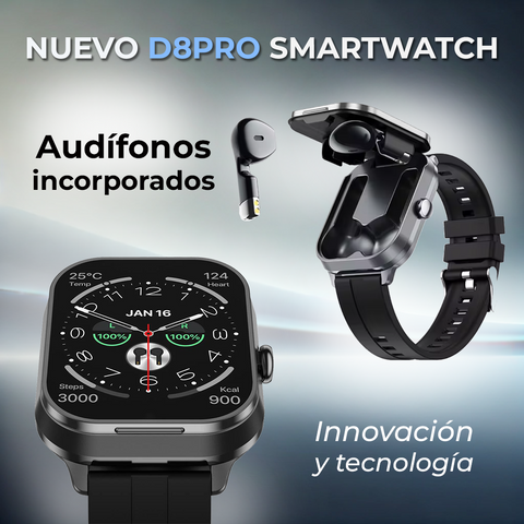 Smartwatch D8 Pro 2 en 1 - Con audífonos